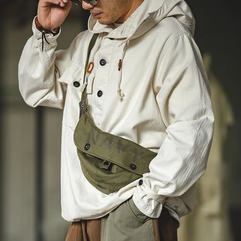 American Retro Deck Hoodie – Severe Weather Beige White Pullover Coat